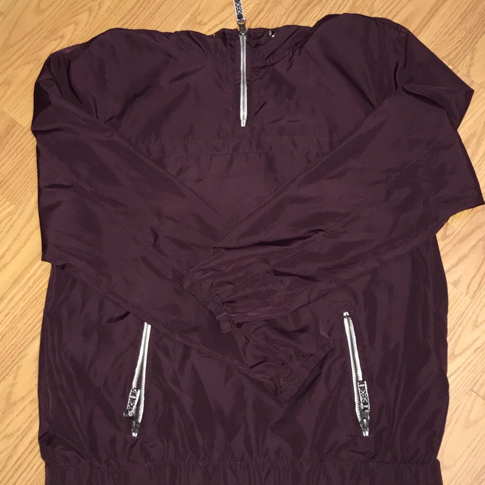 dark maroon windbreaker!